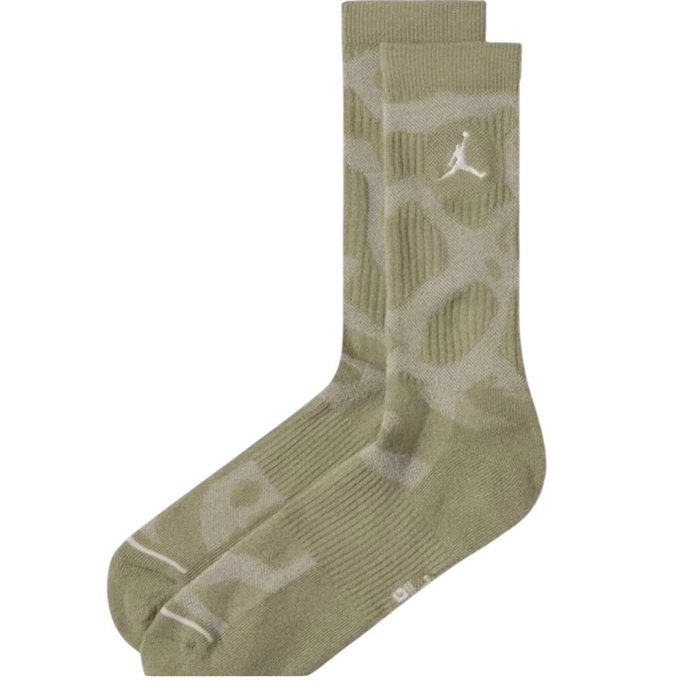 Jordan Crew Socks Mens 8-12 Green New Everyday Essential Dri-Fit Cushioned